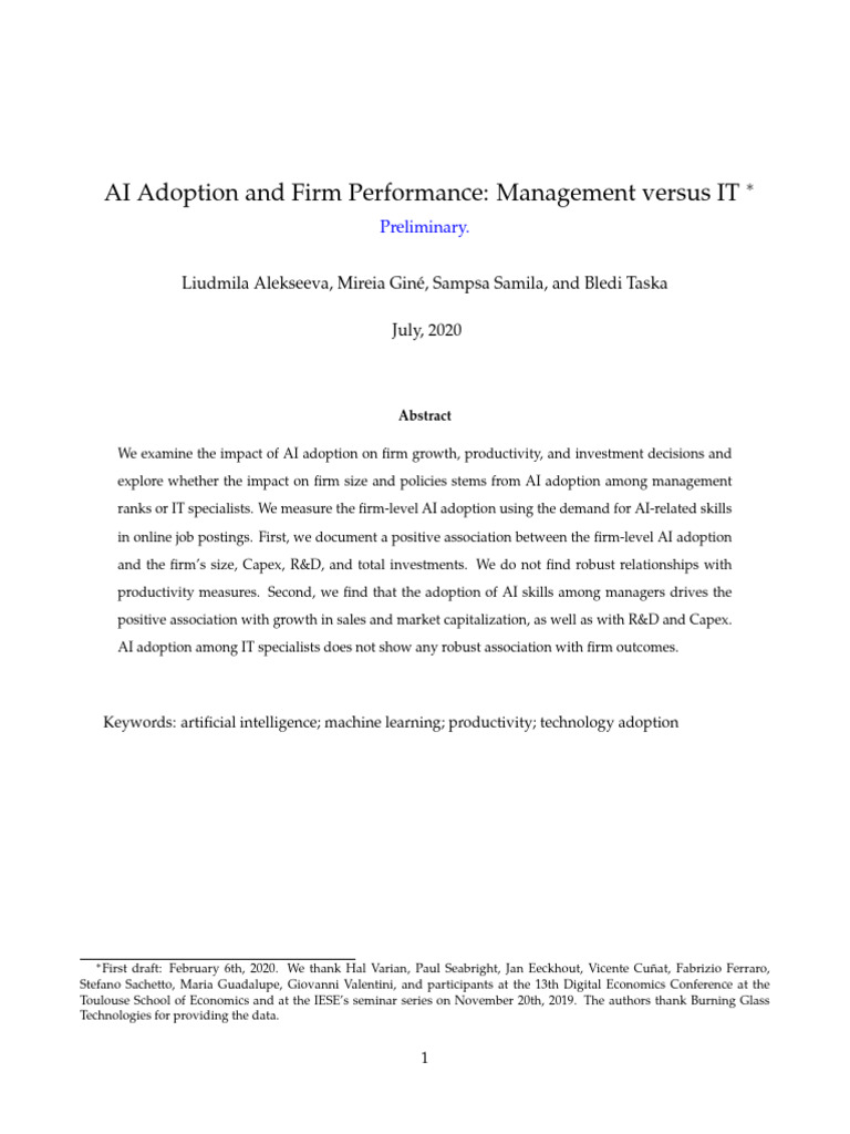 AI's Impact on Firm Growth & Management | PDF | Artificial Intelligence ...