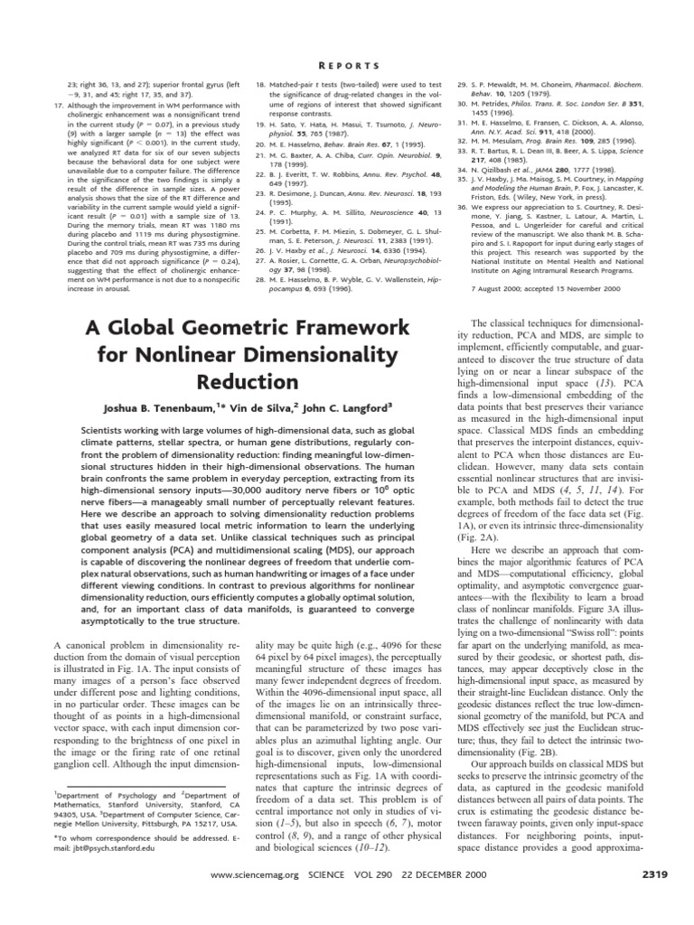 A Global Geometric Framework For Nonlinear Dimensionality Reduction ...