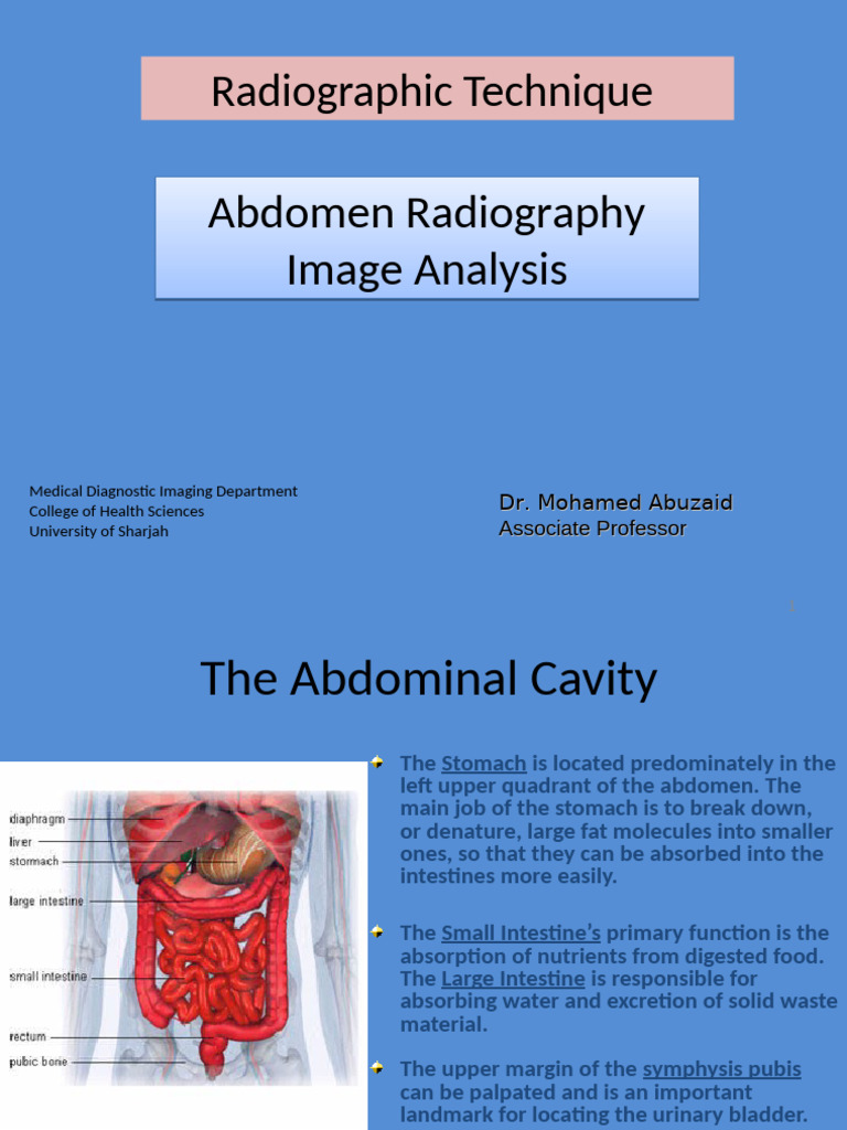 Abdomen Radiography Techniques | PDF | Abdomen | Pelvis