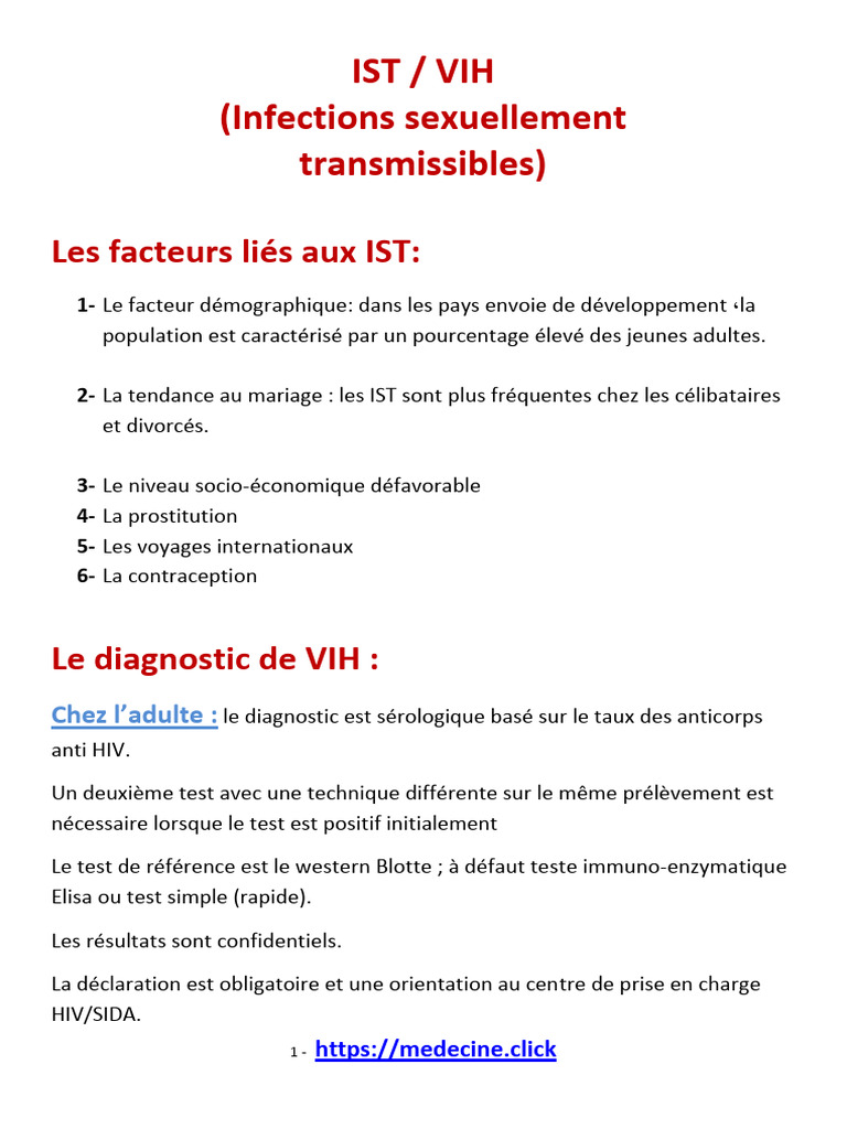 Prévention et diagnostic des IST/VIH | PDF