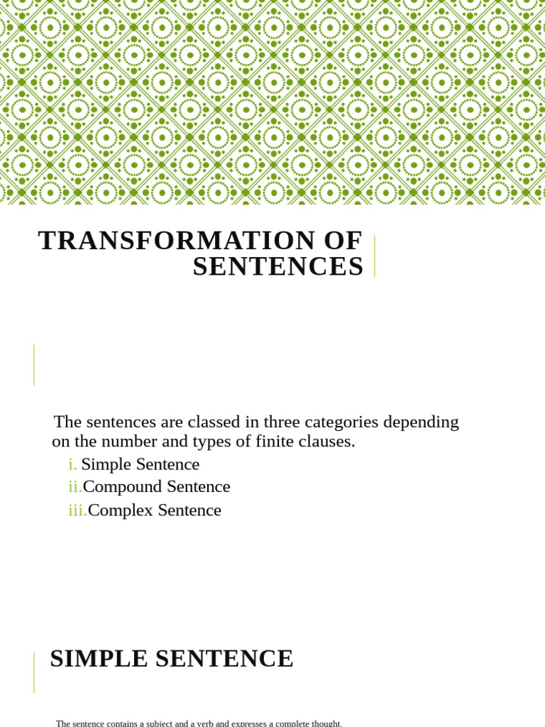 Sentence Transformation Techniques | PDF | Subject (Grammar) | Clause