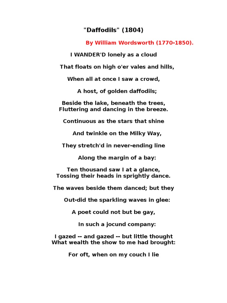 Daffodils English Poetry Poetry