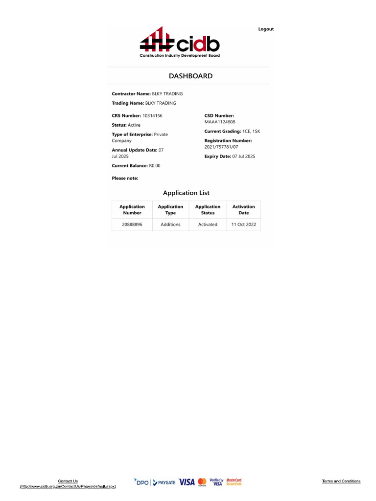 Cidb Blky Trading | PDF