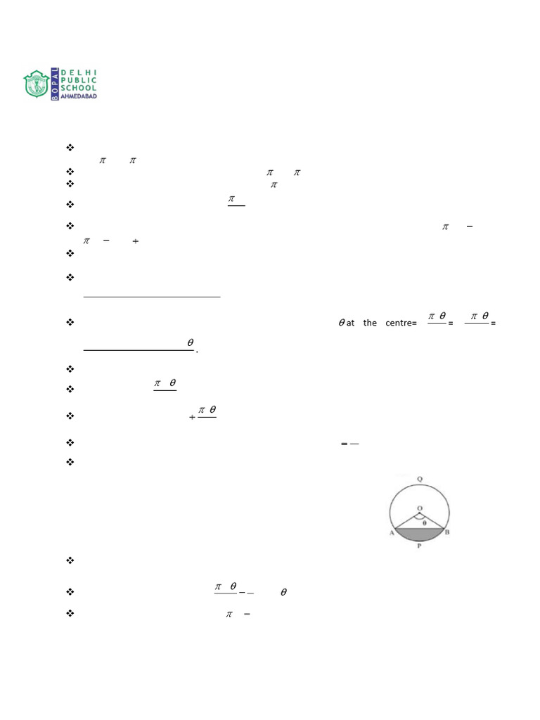 Ch11 area related to circle 1 pdf pendulum area