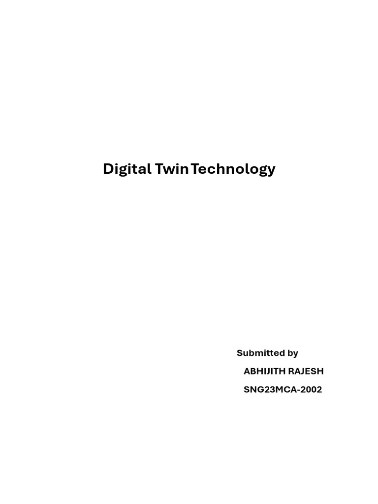 Digital Twin Technology Overview and Benefits | PDF