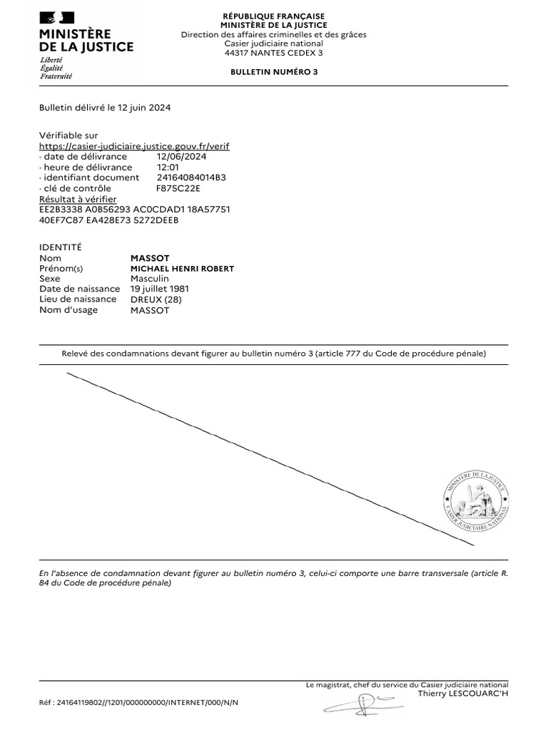 Extrait du casier judiciaire B3 | PDF | Union européenne | Justice