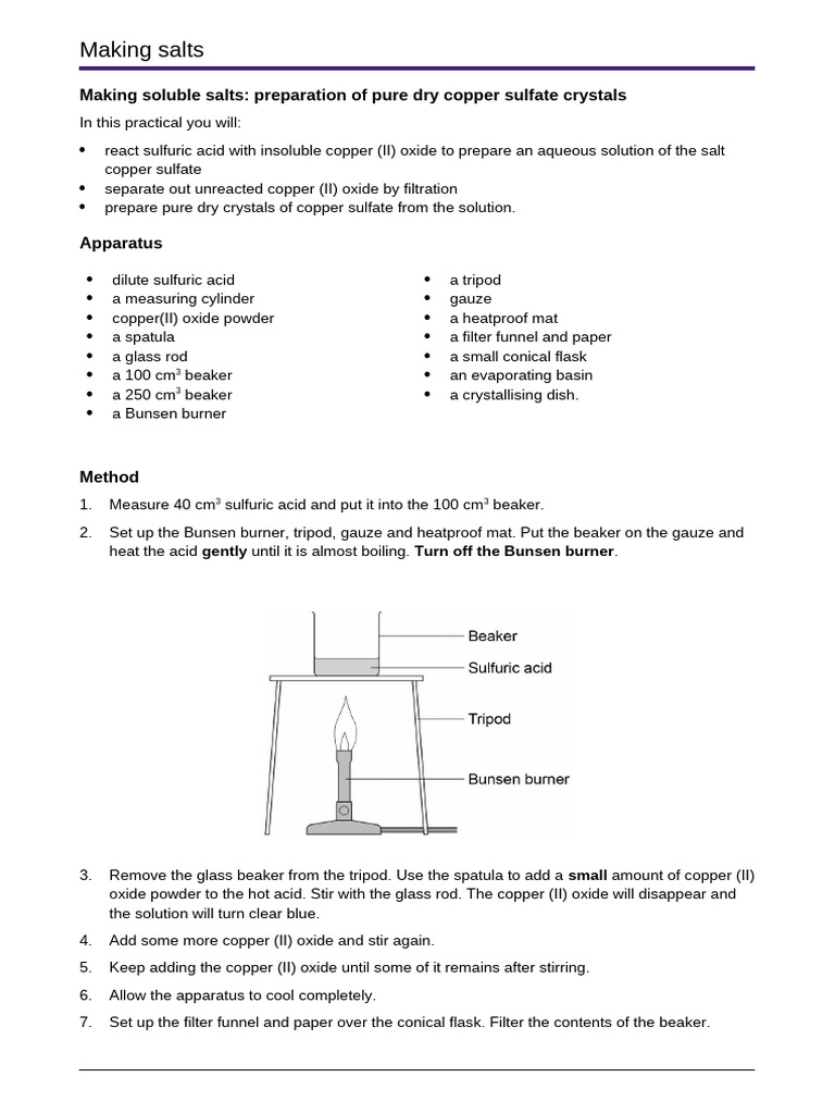 Making Copper Sulfate Crystals | PDF