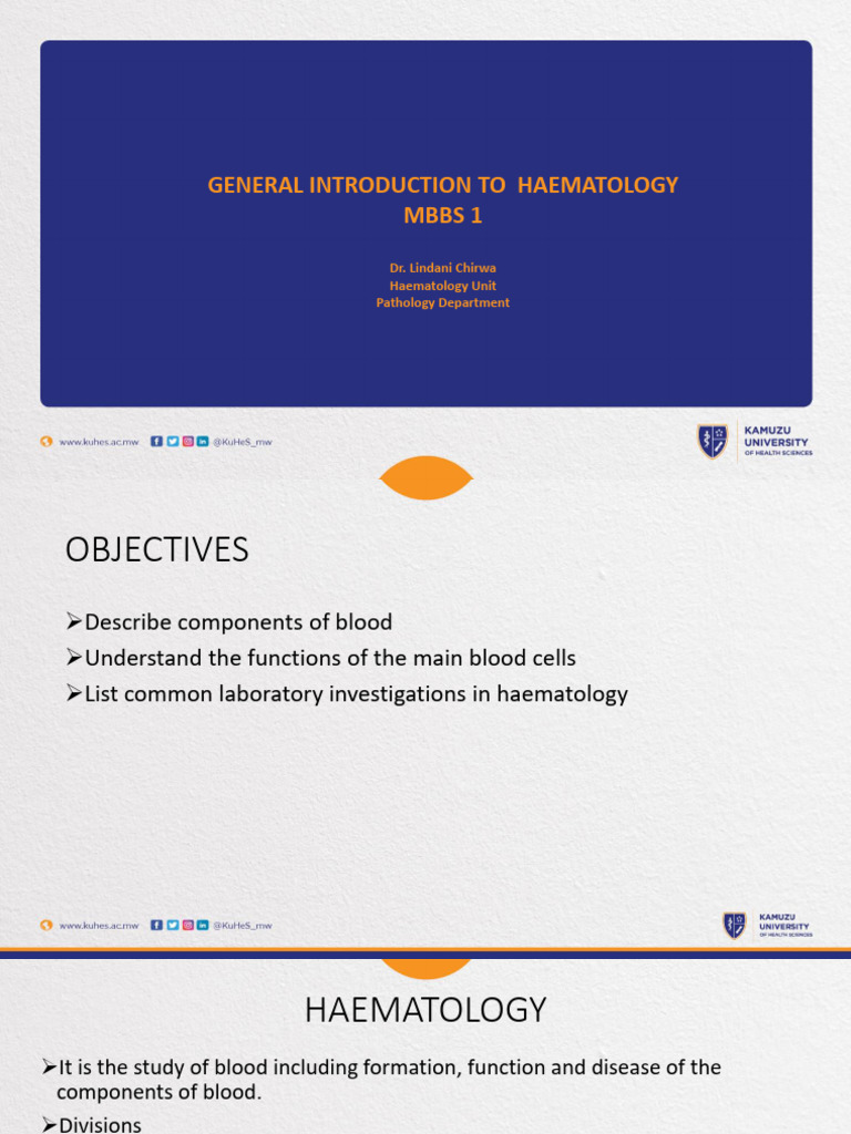 General Introduction To Haematology | PDF | White Blood Cell | Granulocyte