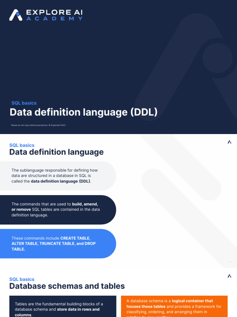 Understanding Data Definition Language (DDL) | PDF | Relational ...