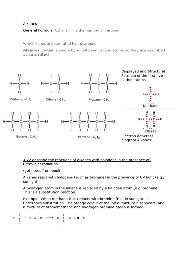 Organic Chemistry Notes | PDF | Alkene | Alkane