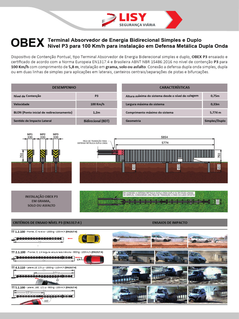 Terminal Absorvedor de Energia OBEX P3 | PDF