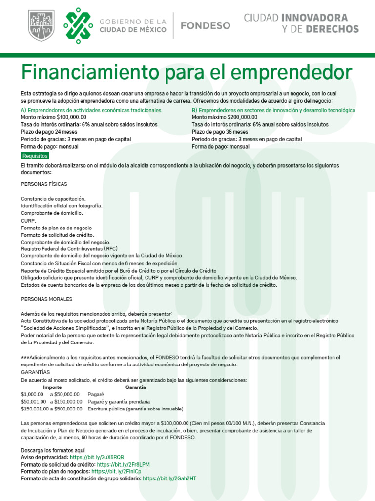 Requisitos Emprendedor | PDF | Iniciativa empresarial | Business