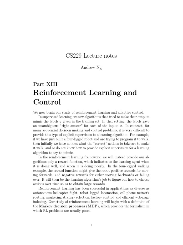 Reinforcement Learning Overview | PDF | Applied Mathematics | Algorithms