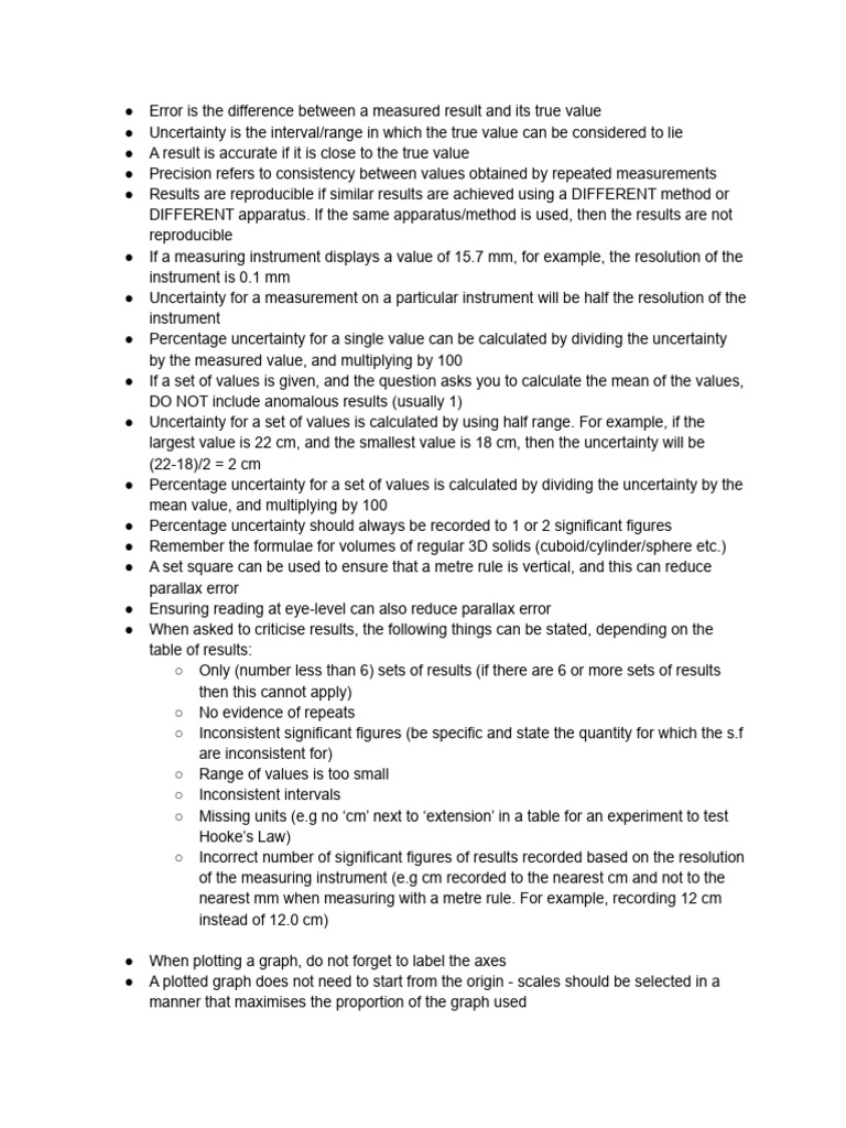 Measurement Accuracy and Uncertainty Guide | PDF | Observational Error ...