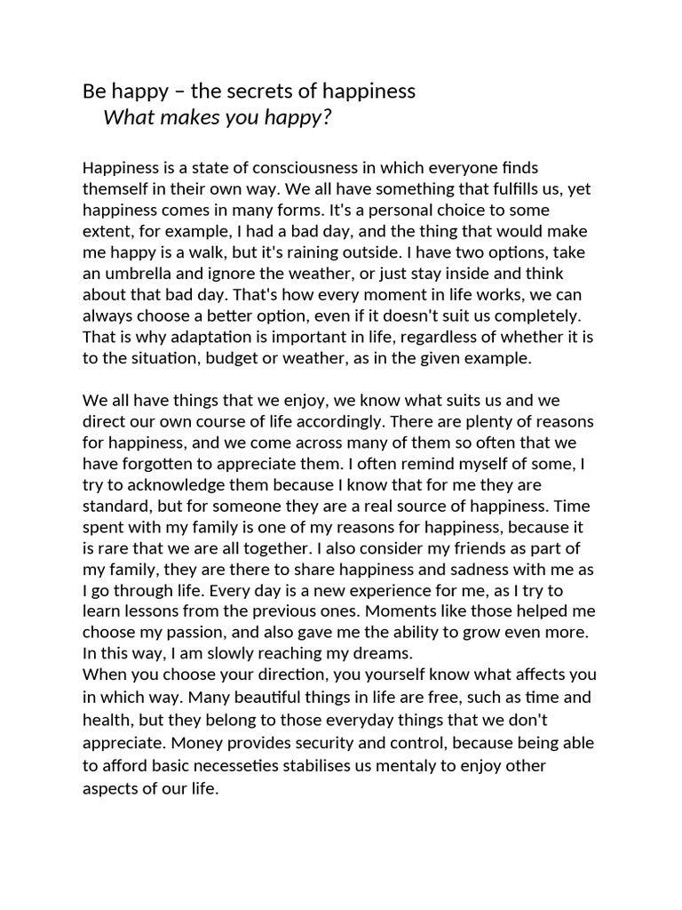 Choosing Happiness Daily | PDF | Happiness | Reason