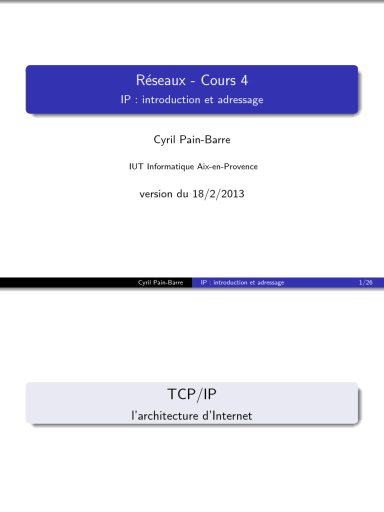 Introduction à l'adressage IP | PDF | Adresse IP | Protocoles Internet