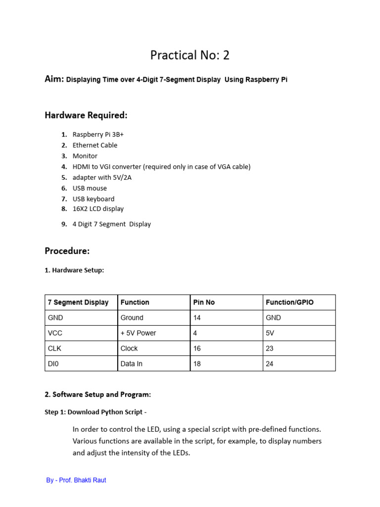 Practical 2 Displaying Time Over 4-Digit 7-Segment Display Using ...