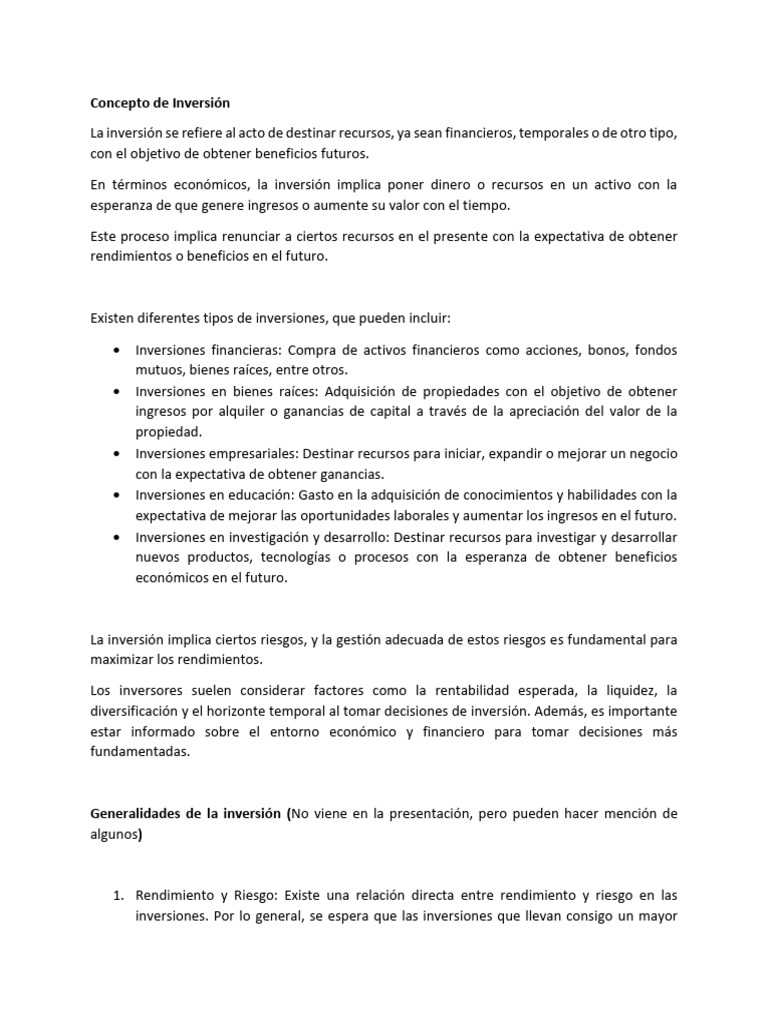 Inversión y Metodo de Payback - Info | PDF | Inversiones | Business