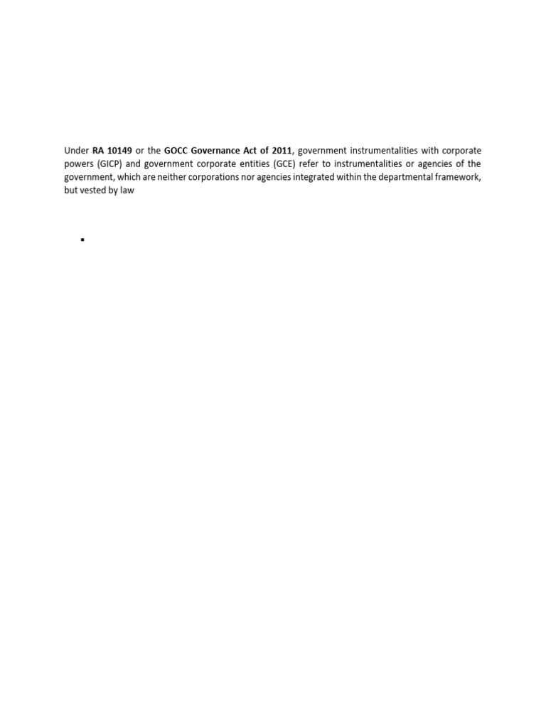 Understanding Government Instrumentalities | PDF