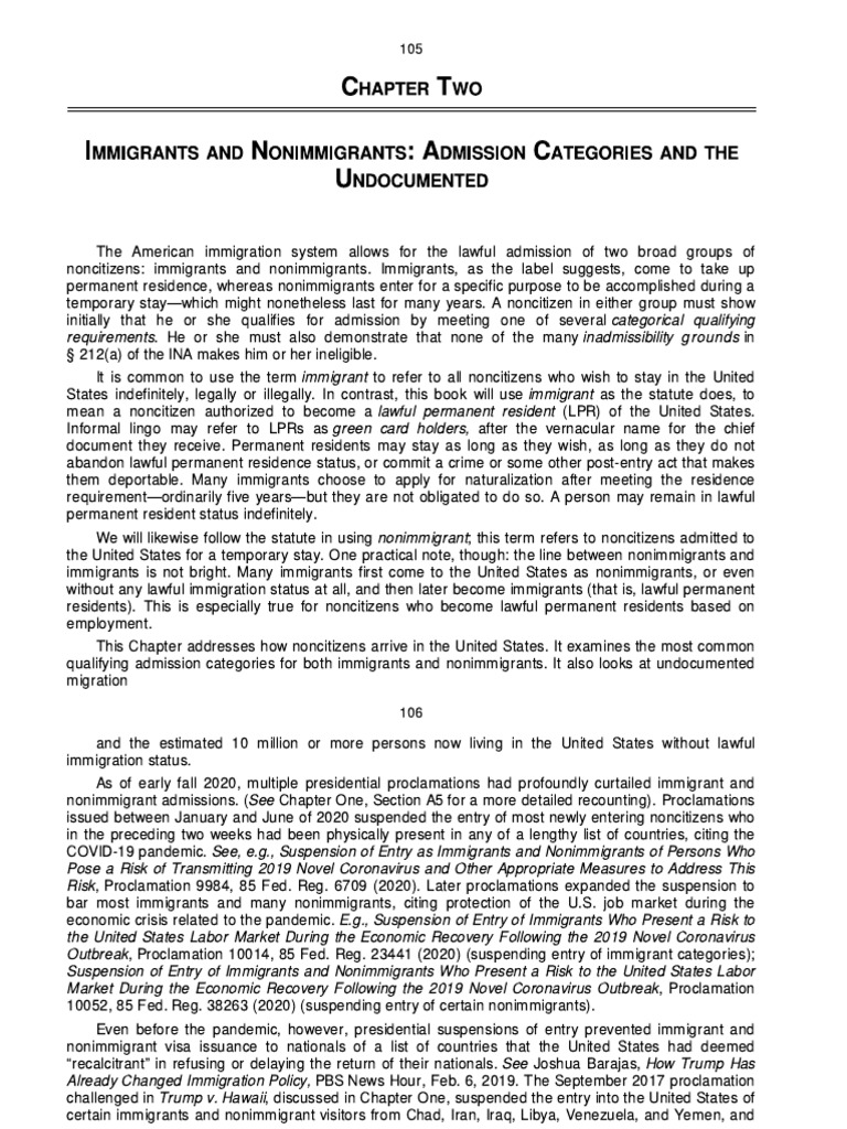 Immigration Book Ch.2 | PDF