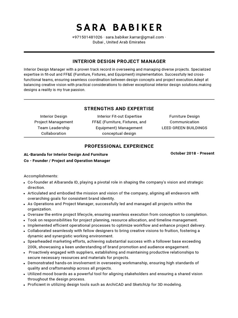 SARA CV 2 (1) | PDF | Green Building | Interior Design