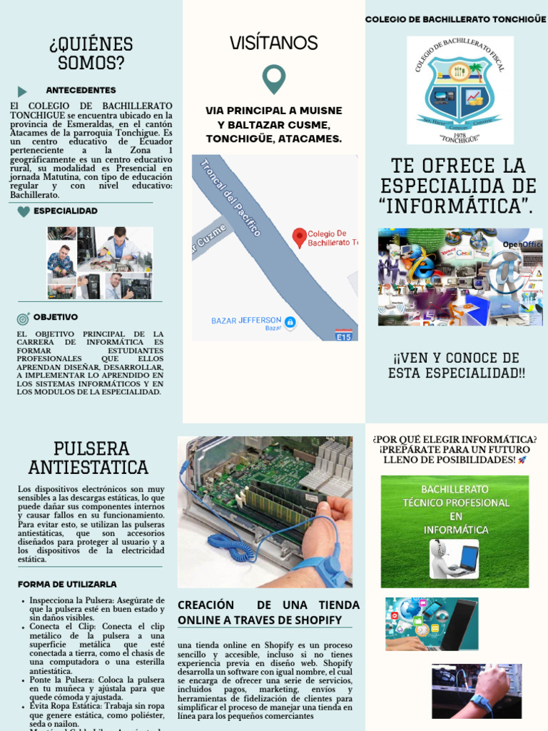 Brochure de la Compañía de Tecnología y Juegos en Turquesa Aguamarina ...
