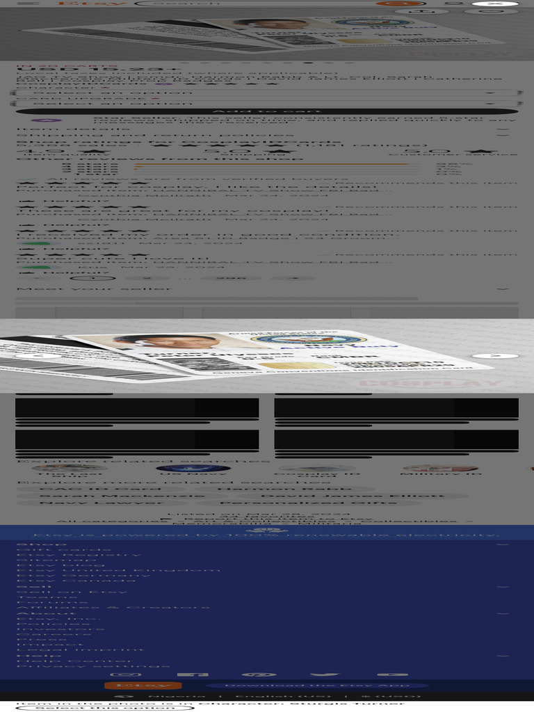 JAG TV Show Cmdr. Harmon Rabb & Lt. Col. Sarah Mackenzie Military ID ...