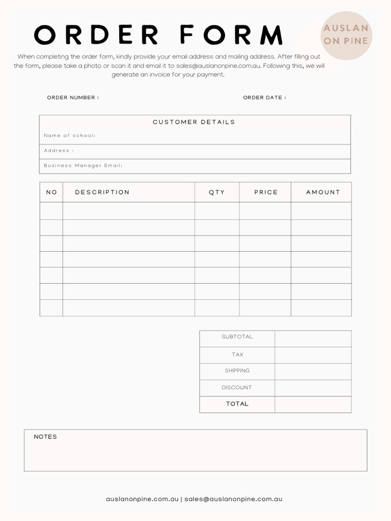 School Order Form Instructions | PDF