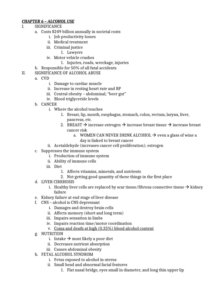 exam 2 notes | PDF | Alcoholism | Cancer