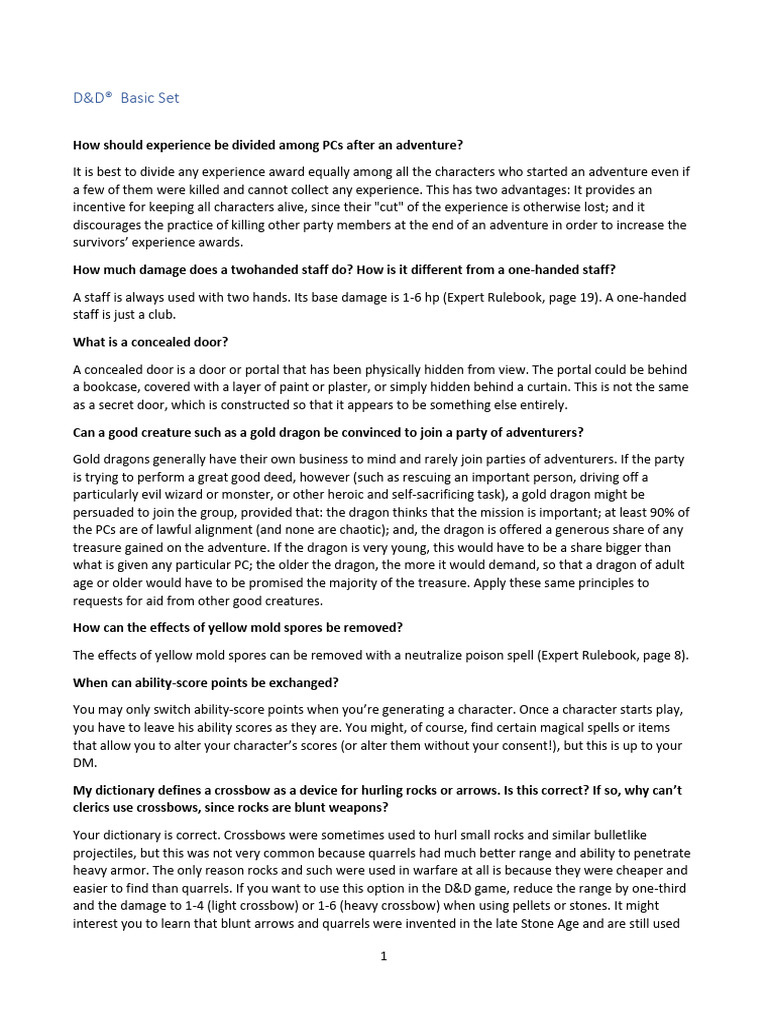 Becmi Faq 1.0 | PDF | Elf (Dungeons & Dragons) | Dungeons & Dragons