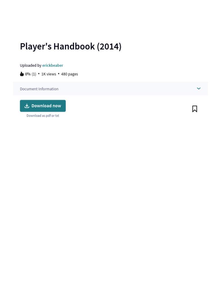 Player's Handbook (2014) - PDF | PDF | Scribd