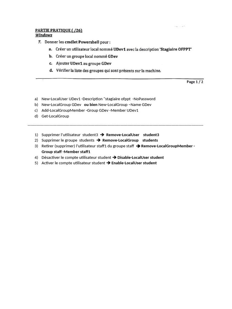 Exercices PowerShell Corrigés | PDF