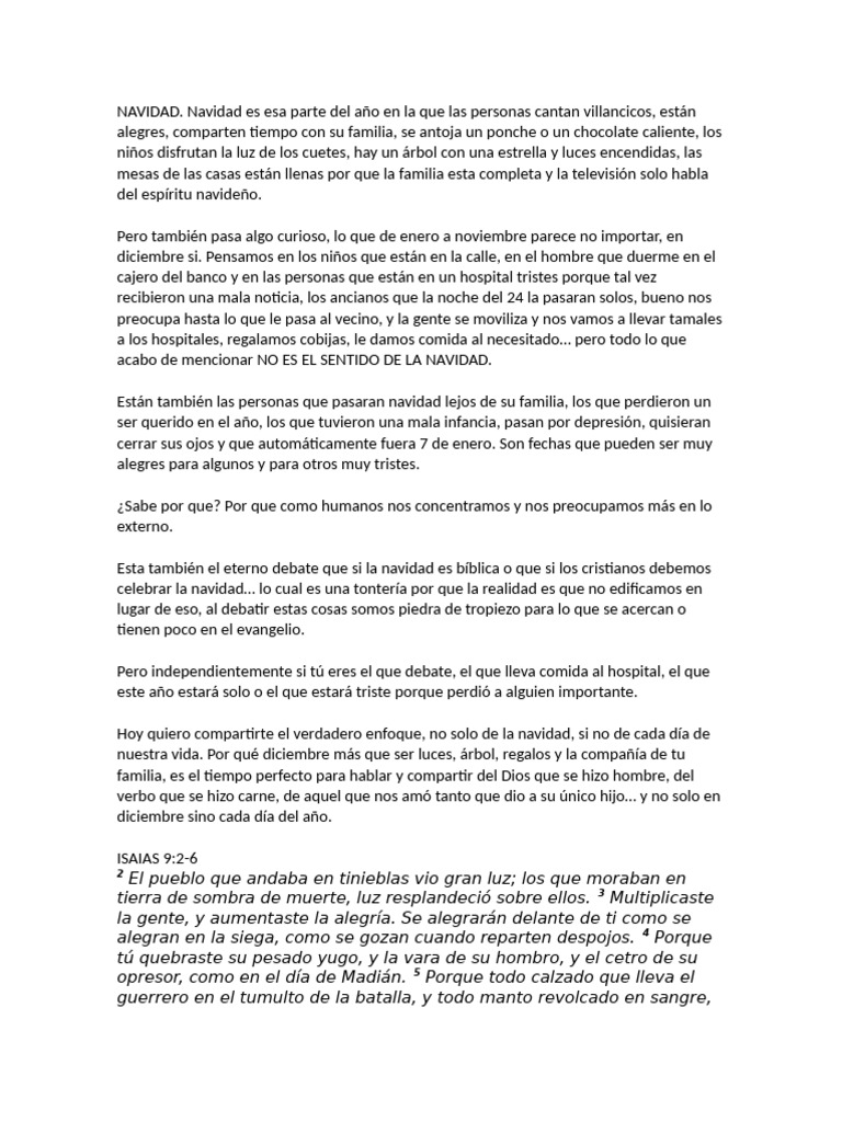 El Verdadero Significado de la Navidad | PDF | Navidad | Creencia ...