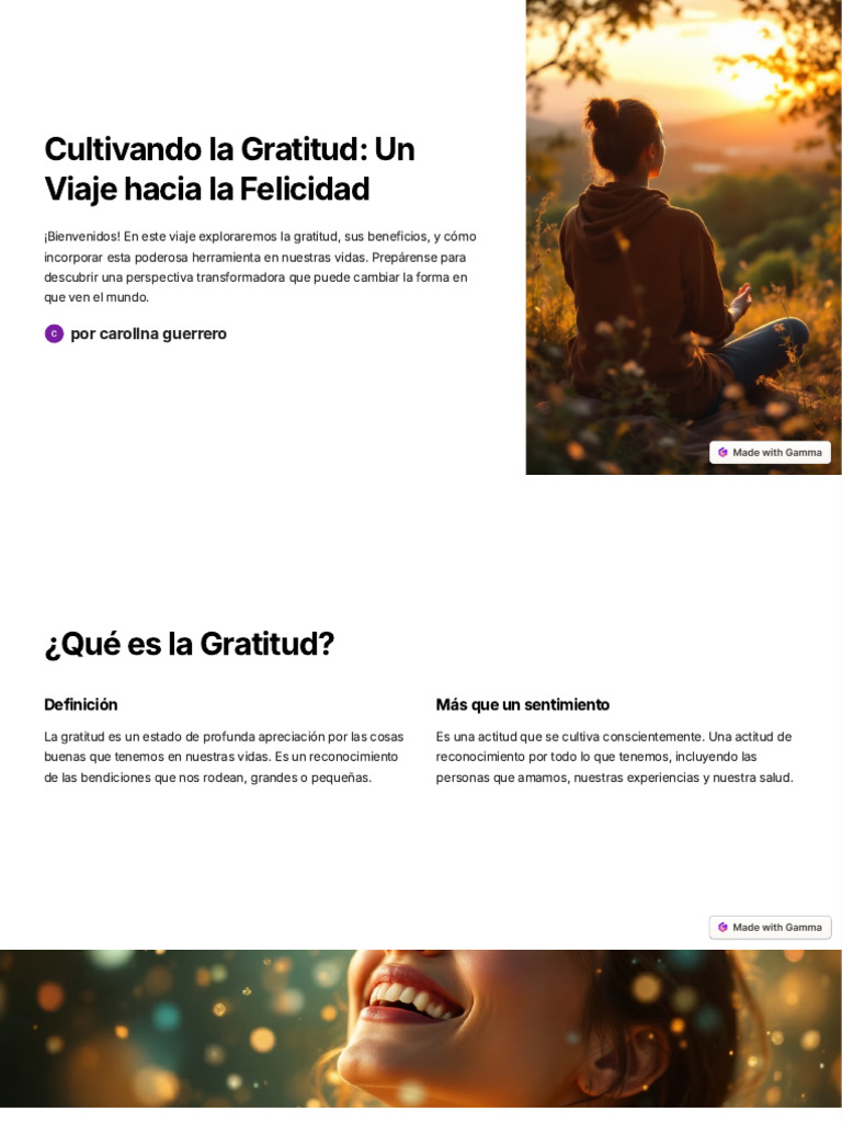Cultivando La Gratitud Un Viaje Hacia La Felicidad 1 Pdf Gratitud