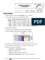 Devoir de Synthèse N°2 - Tableur Excel - 9ème (2008-2009)