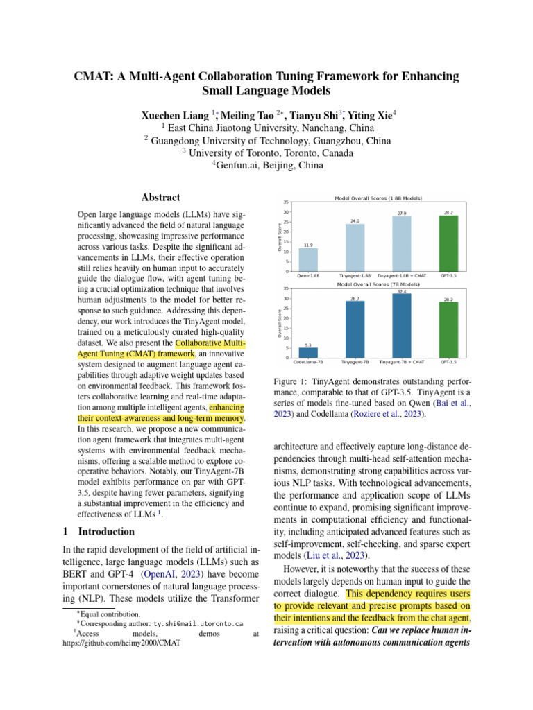 CMAT: Enhancing Language Agents Collaboration | PDF | Artificial ...