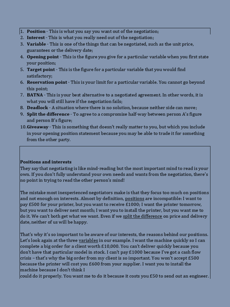 HBR GUIDE TO NEGOTIATING PDF visual data 7