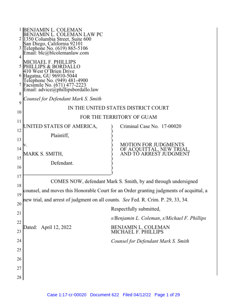 Smith - 622 - Motion For Acquittal | PDF | Mens Rea | Intention ...