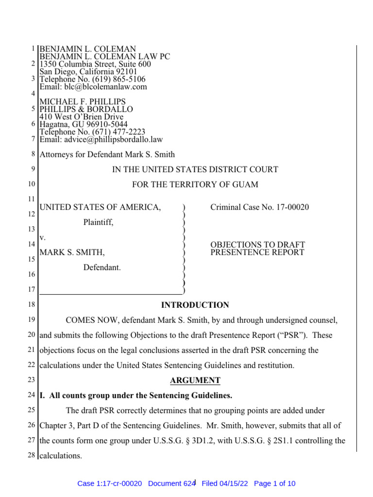 Objections to Presentence Report | PDF | Apprendi V. New Jersey ...