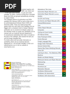 Complete Haynes Catalogue | PDF | Fuel Injection | Car