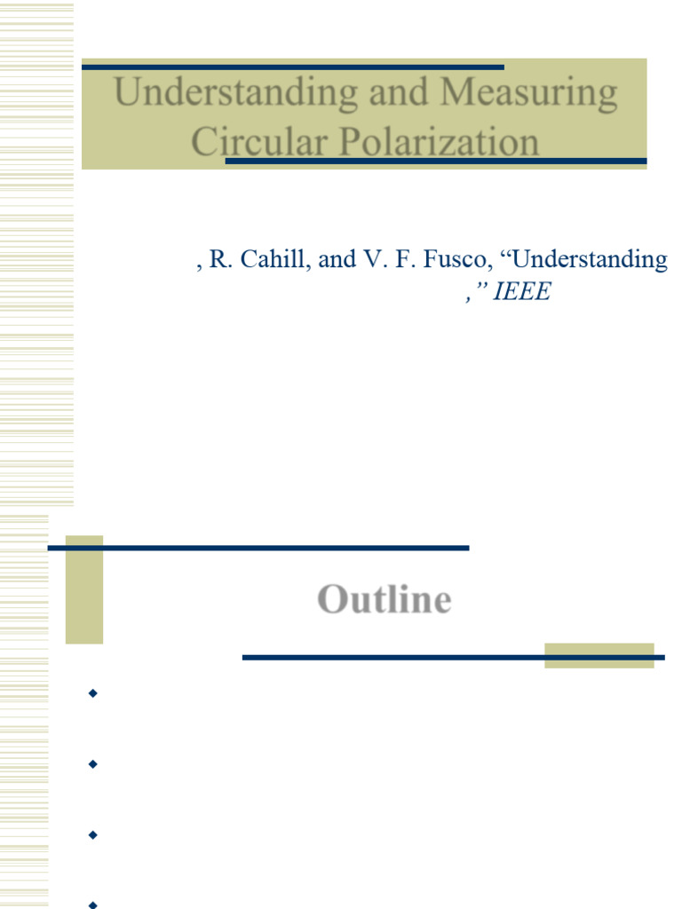 Measuring Circular Polarization Techniques | PDF | Polarization (Waves ...
