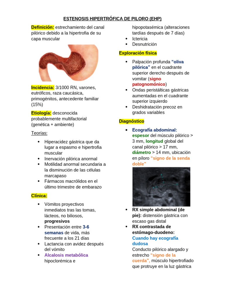 Estenosis Hipertrófica del Píloro | PDF | Emergencia | Vómitos