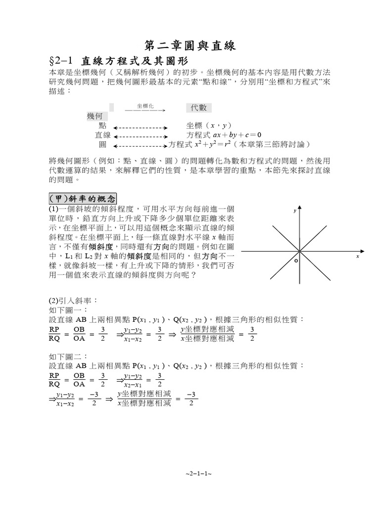 2 1直線方程式 | PDF
