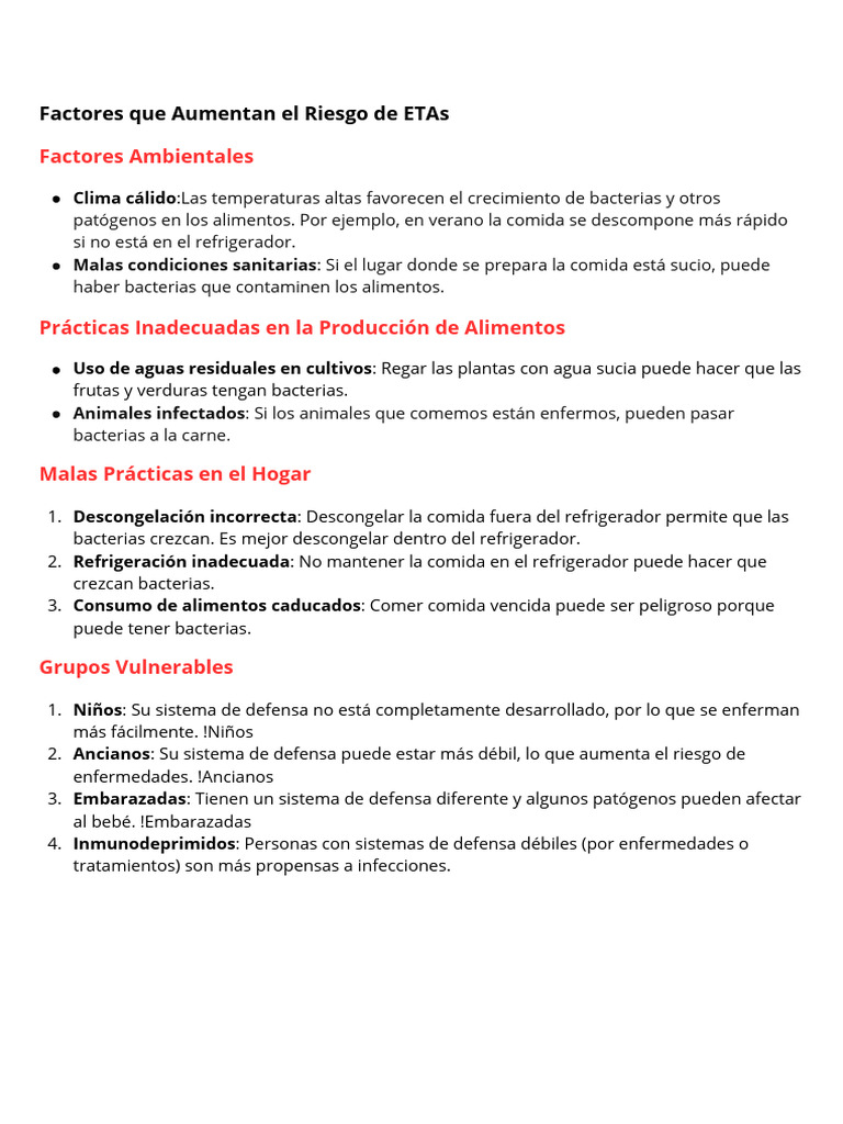 Causas de Contaminación de Alimentos | PDF
