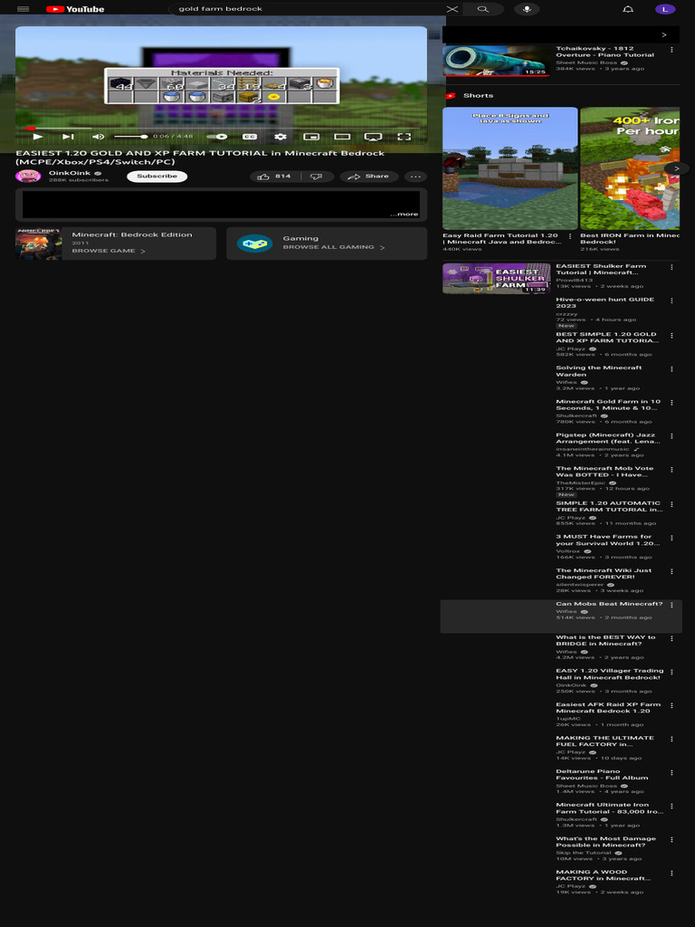 Late Game Gold And Xp Farm Minecraft Java 1.20