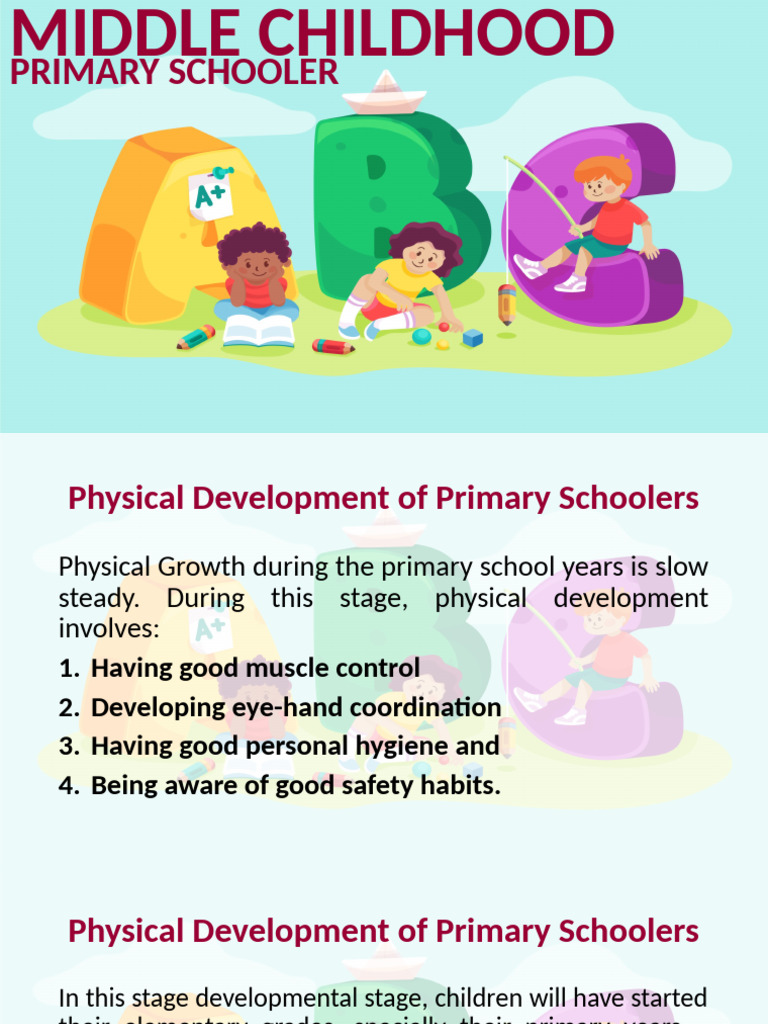 MIDDLE CHILDHOOD Primary Schoolers | PDF | Sleep | Nutrition