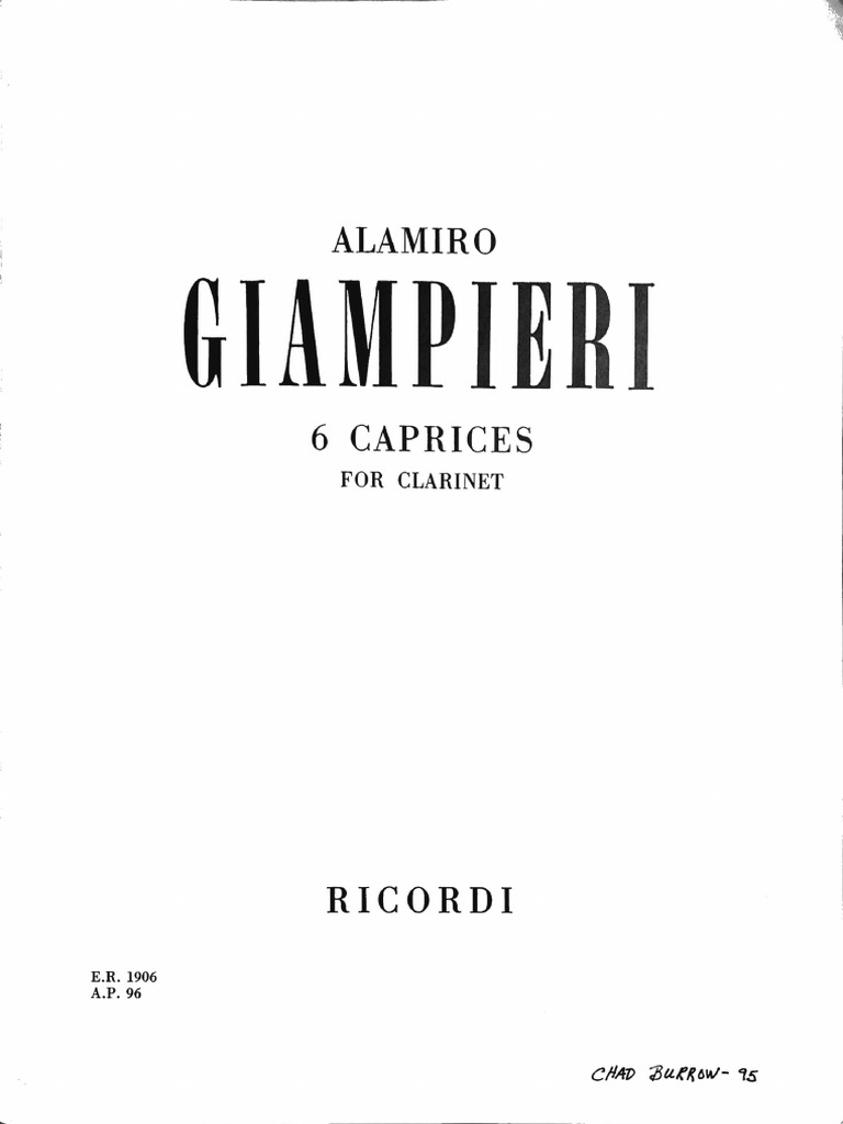 Giampieri - 6 Caprices For Clarinet | PDF