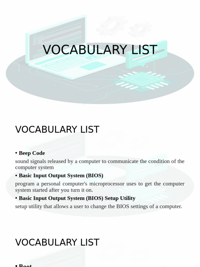 Computer Vocabulary Terms Explained | PDF