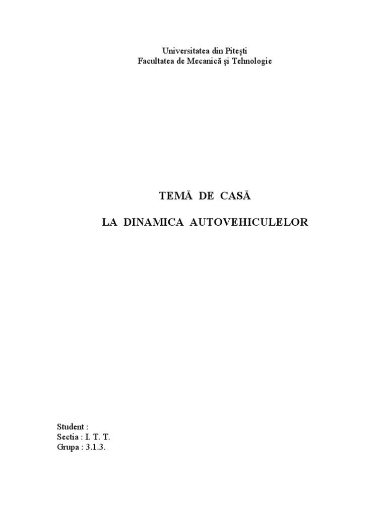 Tema Dinamica I