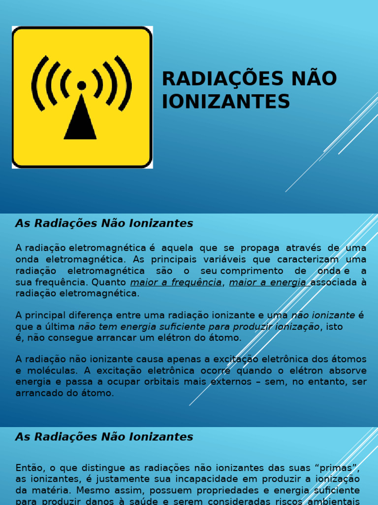 3radiações Não Ionizantes | PDF | Radiação eletromagnética | Ultravioleta